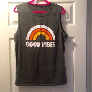 NWOT good vibes tank grey